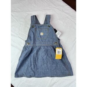 Carhartt Baby Girl 3t Denim Jean Jumper Dress Blue NWT